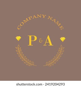 Erstmals PA-Brief-Monogramm Diamantengold Unternehmen Luxus