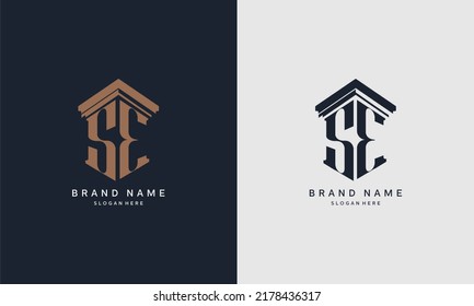 initials PA logo with pillar element. Best for law firm company, legal, lawyer vector monogram design.