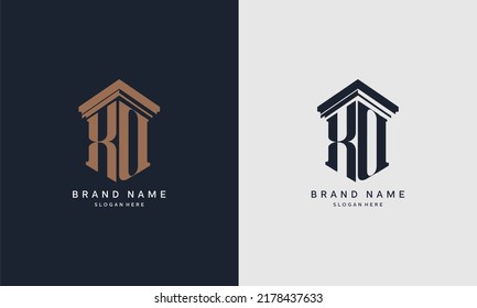 initials PB logo with pillar element. Best for law firm company, legal, lawyer vector monogram design.