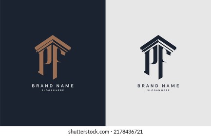 initials PN logo with pillar element. Best for law firm company, legal, lawyer vector monogram design.