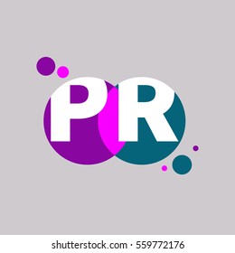 Initials pr. Logo of public relations. Icon advertising agency. Vector illustration