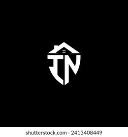 IN initials premium shield logo monogram with home designs modern templates