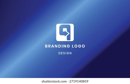 Initials Q arrow logo vector design with colorful gradient background . 