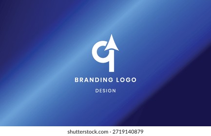 Diseño de Vector de logotipo de flecha Q con fondo de gradiente colorido . 