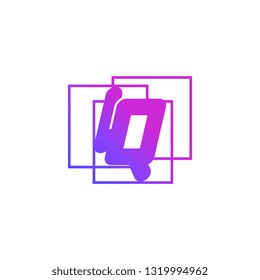 The initials I and Q colored gradient combination of blue and pink. IQ vector design logo