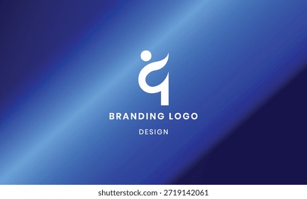 Iniciales Q diseño de Vector de logotipo humano feliz con fondo de gradiente colorido . 