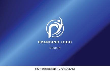 Iniciales Q diseño de Vector de logotipo humano feliz con fondo de gradiente colorido . 