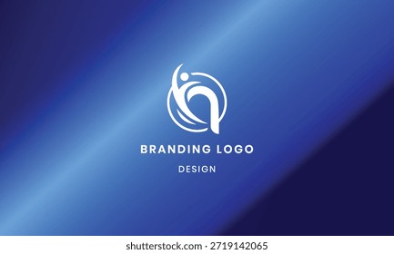 Iniciales Q diseño de Vector de logotipo humano feliz con fondo de gradiente colorido . 