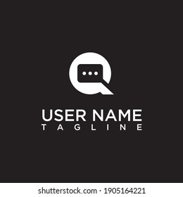 Initials Q message silhouette logo design 