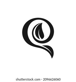 Initials Q Natural Leaves Eco Environment Logo Design Inspiration