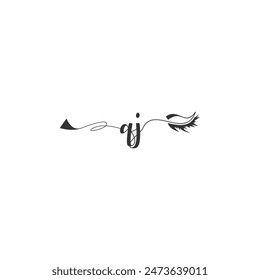 Initials QJ calligraphy lettering beauty symbol