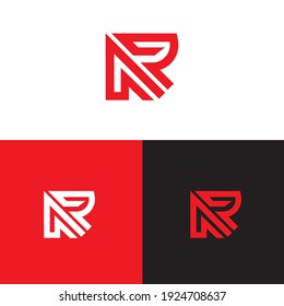 Iniciales Diseño del logotipo de la letra R en rojo. Diseño de logotipo sencillo para la identidad de marca deportiva.