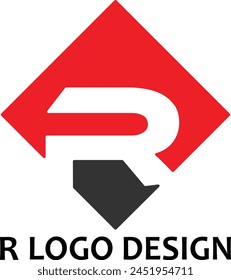 Initials R letters logo design. R monogram logo design. R logo template vector red and black color best company icon design. R iconic brand logo design.