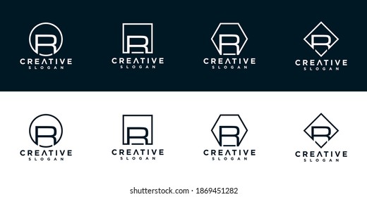 Initials r logo design template