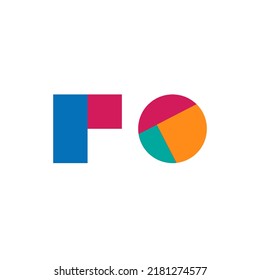 Initialen von R und O für das Design des Farblogos