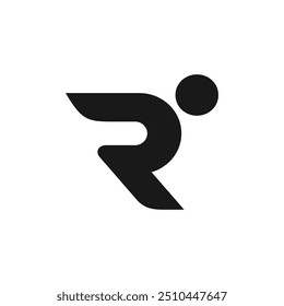 Initials R run logo design vector