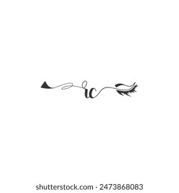 Initials RC calligraphy lettering beauty symbol