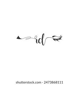 Initials RD calligraphy lettering beauty symbol