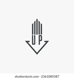 UP initials Real Estate Logo stock illustration. Logo vector