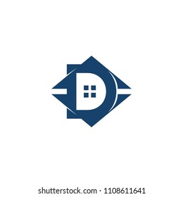 initials real estate logo template