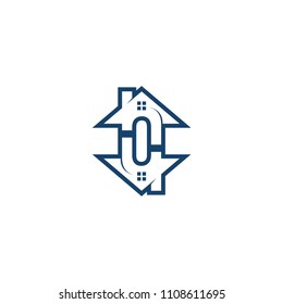 initials real estate logo template