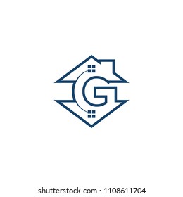 initials real estate logo template