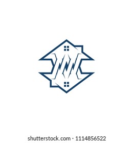 initials real estate logo template