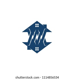 initials real estate logo template