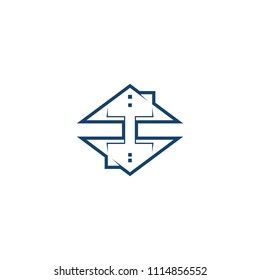 initials real estate logo template