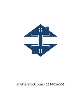 initials real estate logo template