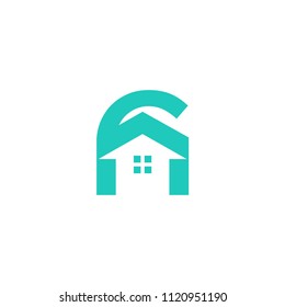 initials real estate logo template