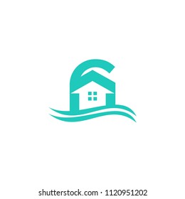 initials real estate logo template