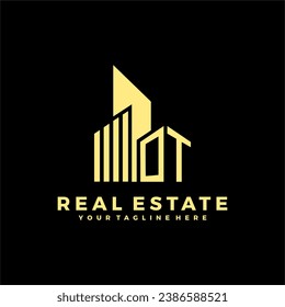 Iniciales Iconos y gráficos de vectores de logotipos inmobiliarios