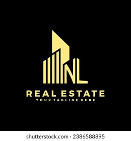 Iniciales Iconos y gráficos de vectores de logotipos inmobiliarios