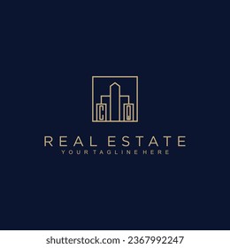 Initials Real estate vector logo design Real estate logo Property logo  Home logo 