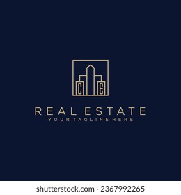 Initials Real estate vector logo design Real estate logo Property logo  Home logo 