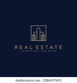 Iniciales Diseño del logotipo del vector inmobiliario Logo del inmobiliario Logo del inmueble Logo del Home