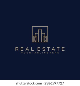 Initials Real estate vector logo design Real estate logo Property logo Home logo