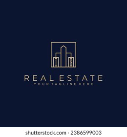 Initials Real estate vector logo design Real estate logo Property logo Home logo