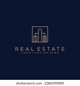 Initials Real estate vector logo design Real estate logo Property logo Home logo