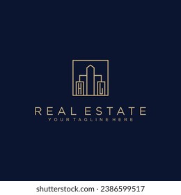 Initials Real estate vector logo design Real estate logo Property logo Home logo