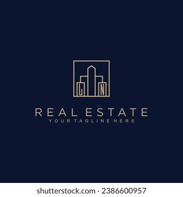 Iniciales Diseño del logotipo del vector inmobiliario Logo del inmobiliario Logo del inmueble Logo del Home