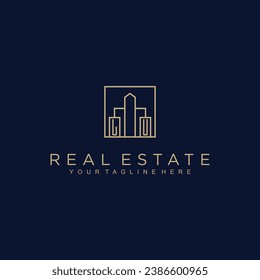 Initials Real estate vector logo design Real estate logo Property logo Home logo
