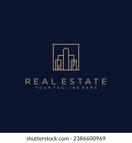 Initials Real estate vector logo design Real estate logo Property logo Home logo