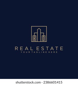 Initials Real estate vector logo design Real estate logo Property logo Home logo
