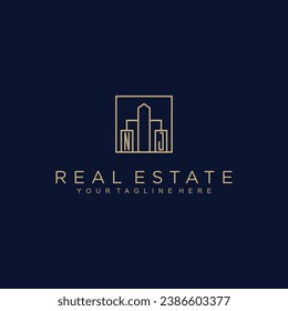 Initials Real estate vector logo design Real estate logo Property logo Home logo