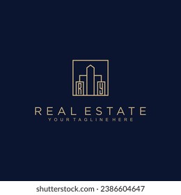 Initials Real estate vector logo design Real estate logo Property logo Home logo