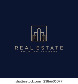 Initials Real estate vector logo design Real estate logo Property logo Home logo