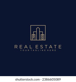 Initials Real estate vector logo design Real estate logo Property logo Home logo