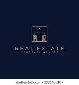 Iniciales Diseño del logotipo del vector inmobiliario Logo del inmobiliario Logo del inmueble Logo del Home